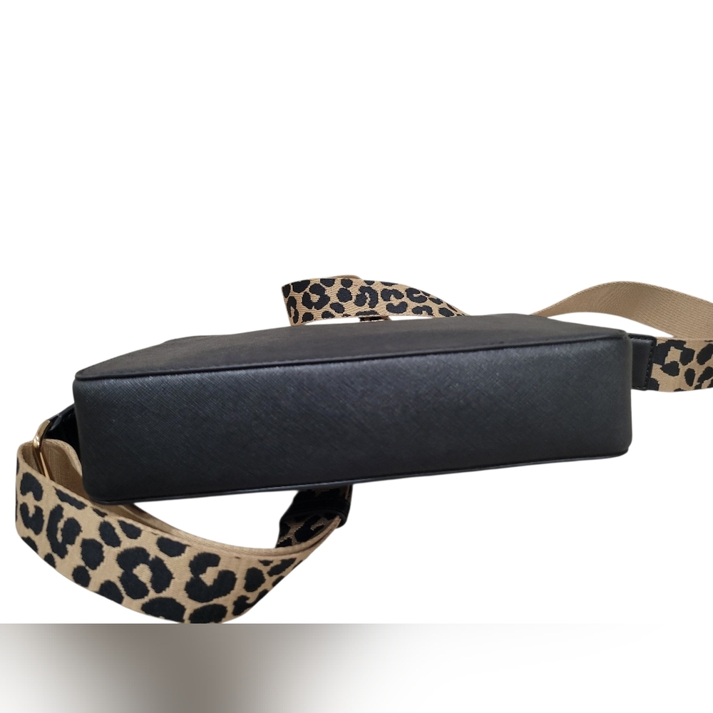 Michael Kors Jet Set Crossbody Bag, Large - Black New ,Animal Print Strap - Picture 5 of 8